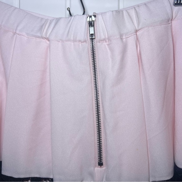 NWT Eloquii Pink Black Lace Overlay A-line Lined Tiered Skirt 20W - Picture 4 of 11